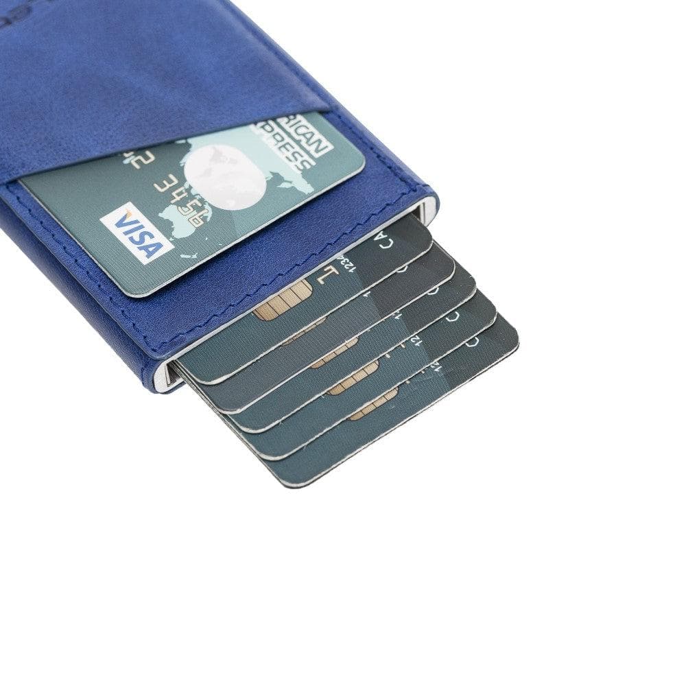 Bayelon Torres Leather Mechanical Card Holder with RFID Protection