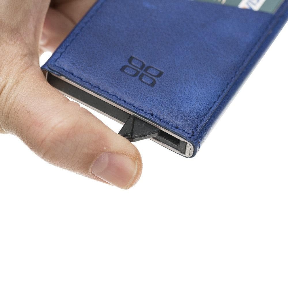 Bayelon Torres Leather Mechanical Card Holder with RFID Protection