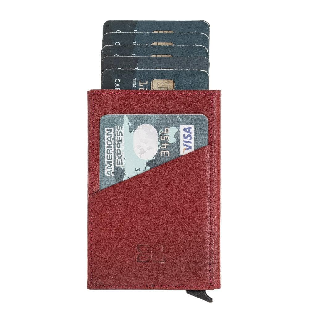 Bayelon Torres Leather Mechanical Card Holder with RFID Protection