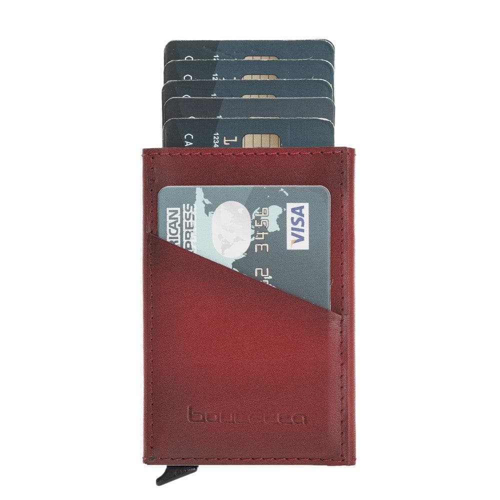 Bayelon Torres Leather Mechanical Card Holder with RFID Protection