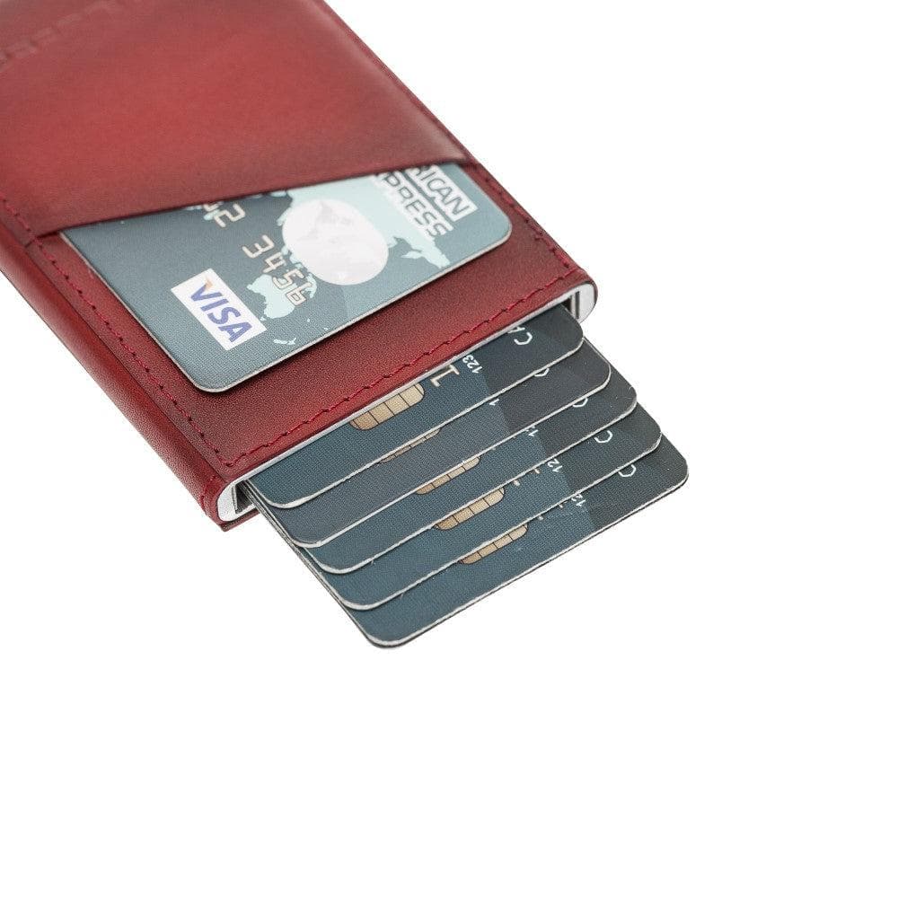 Bayelon Torres Leather Mechanical Card Holder with RFID Protection