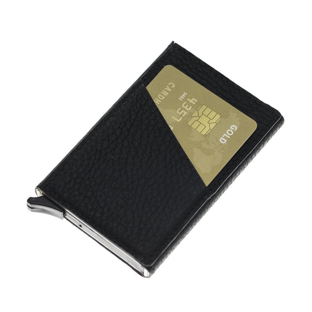 Bayelon Torres Leather Mechanical Card Holder with RFID Protection
