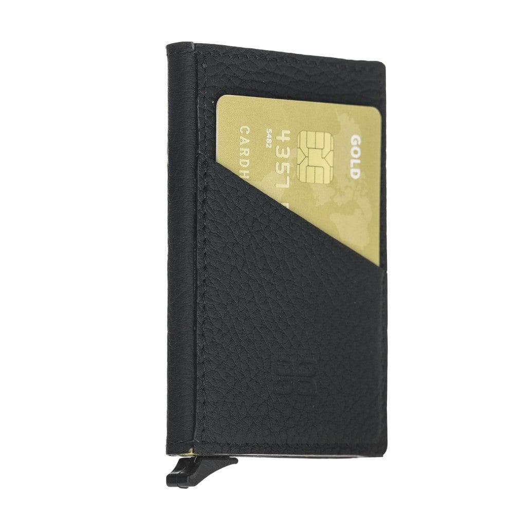 Bayelon Torres Leather Mechanical Card Holder with RFID Protection