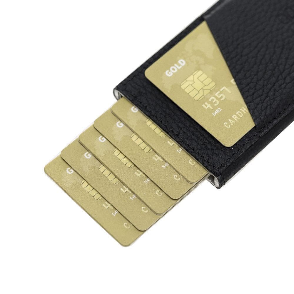 Bayelon Torres Leather Mechanical Card Holder with RFID Protection