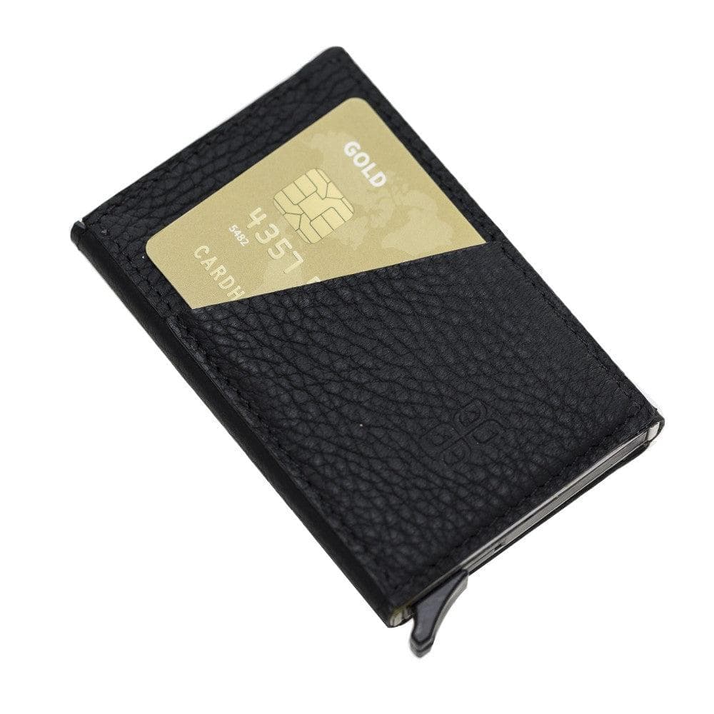 Bayelon Torres Leather Mechanical Card Holder with RFID Protection