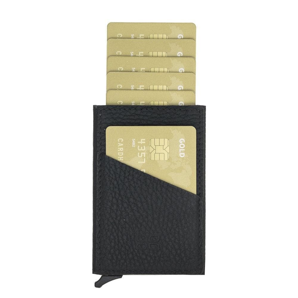 Bayelon Torres Leather Mechanical Card Holder with RFID Protection