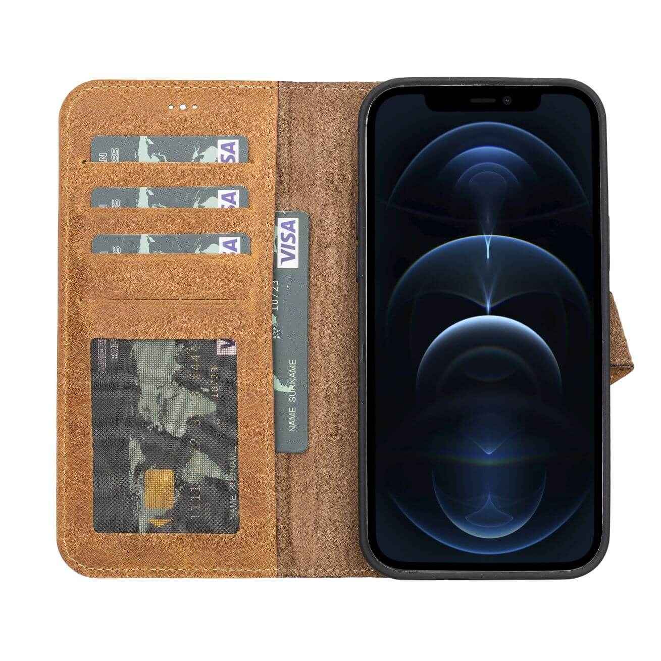 Bayelon iPhone 13 Pro Max Leather Detachable Wallet Case