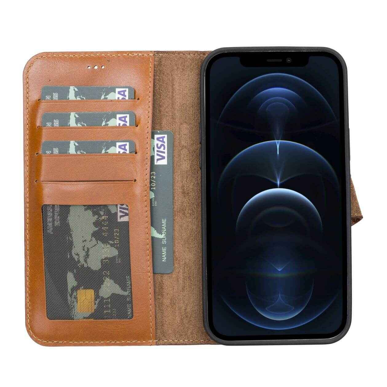 Bayelon iPhone 13 Pro Max Leather Detachable Wallet Case