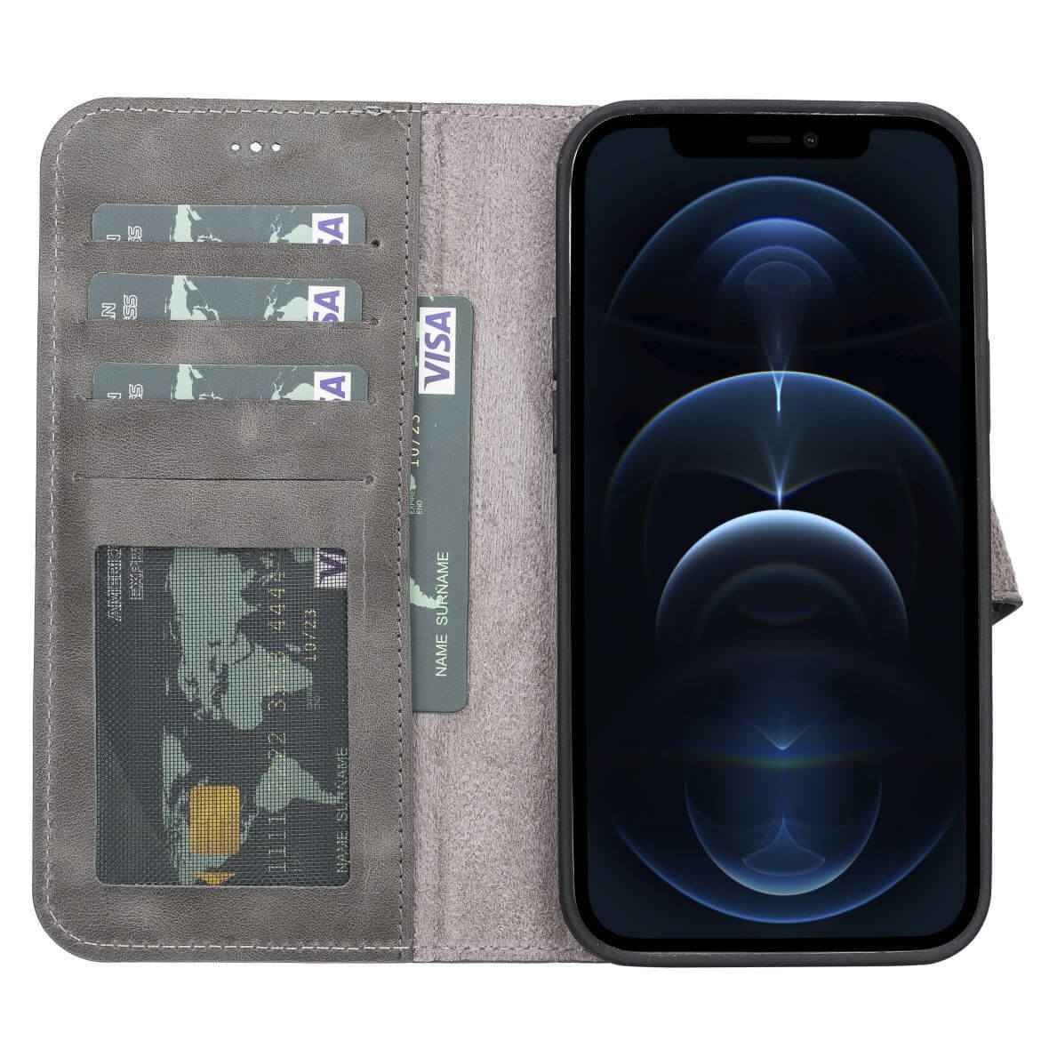 Bayelon iPhone 13 Pro Max Leather Detachable Wallet Case