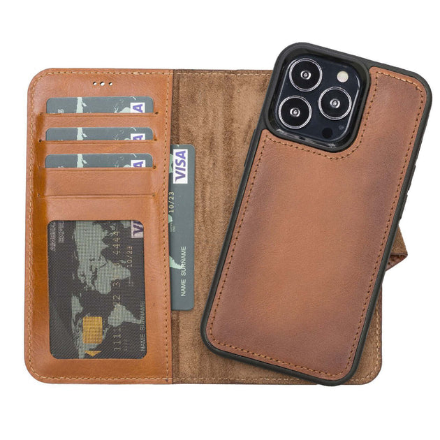 Caseco MagSafe iPhone 13 Pro Leather Wallet Case - Sunset Blvd