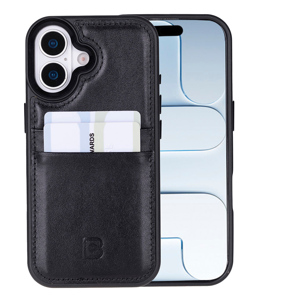 Bouletta Flex Cover Leather iPhone 17 Case with Card Holder Black