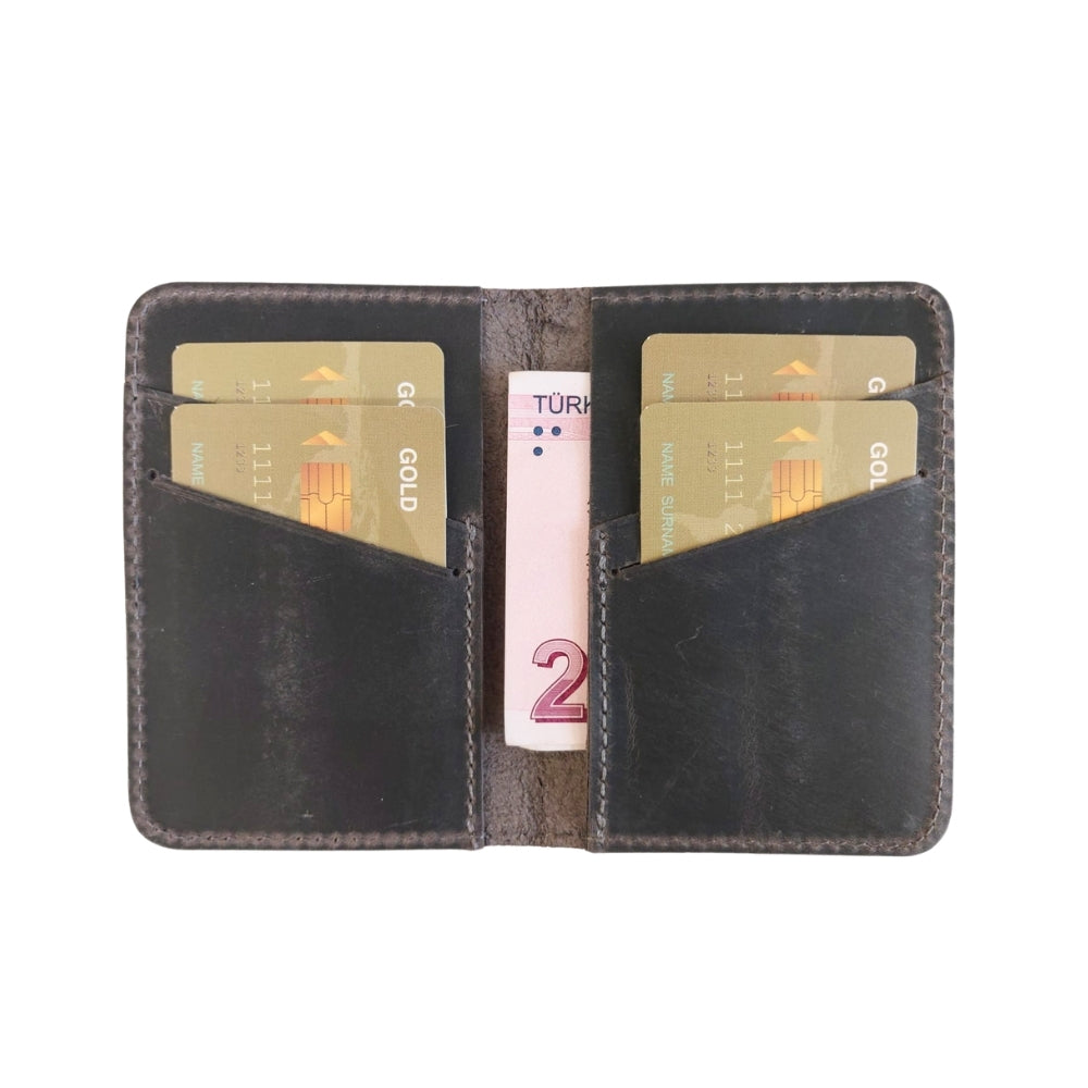 UnBranded Enrico Leather Card Holder Dark Mocha