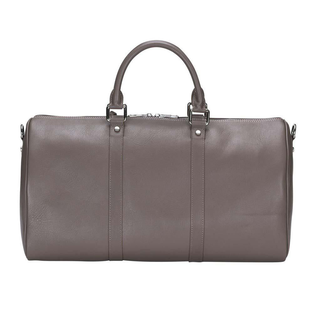 Bayelon Caira Leather Weekend Duffle Bag - Elegant & Spacious Medium Mink