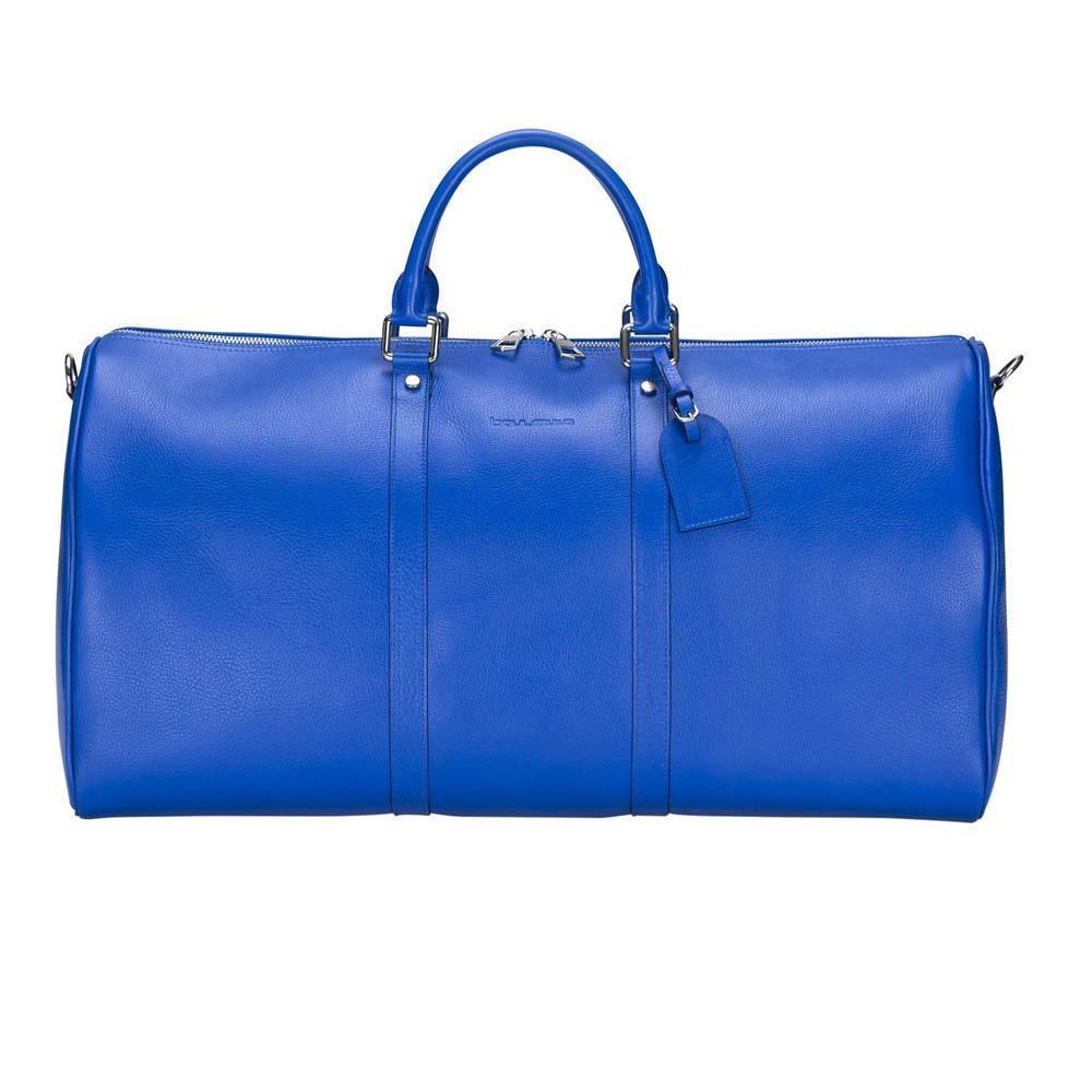 Bayelon Caira Leather Weekend Duffle Bag - Elegant & Spacious Large Blue