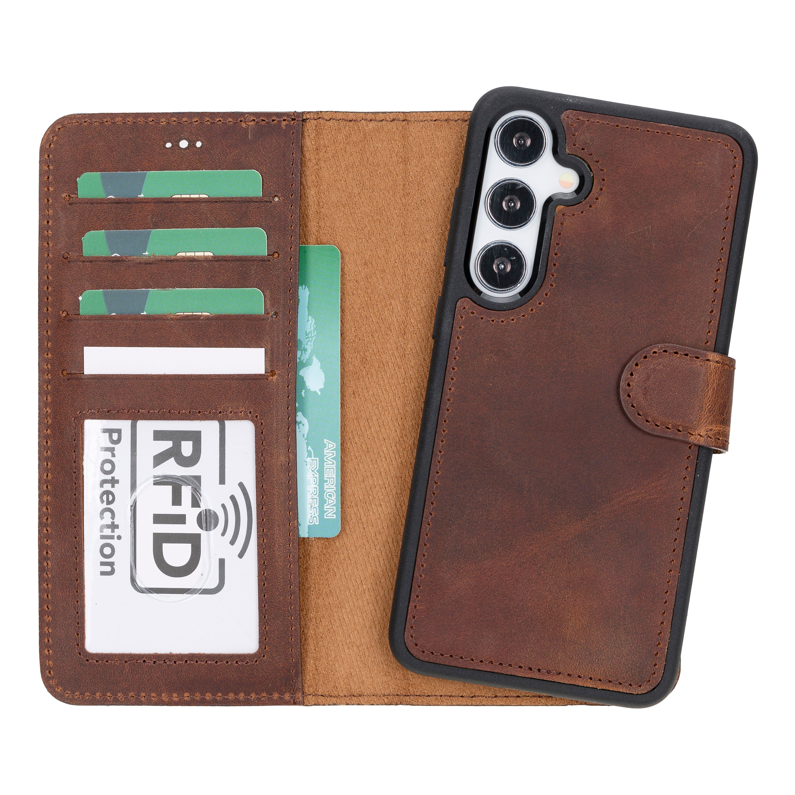 Bayelon Magic Samsung Galaxy S24 Detachable Leather Wallet Case