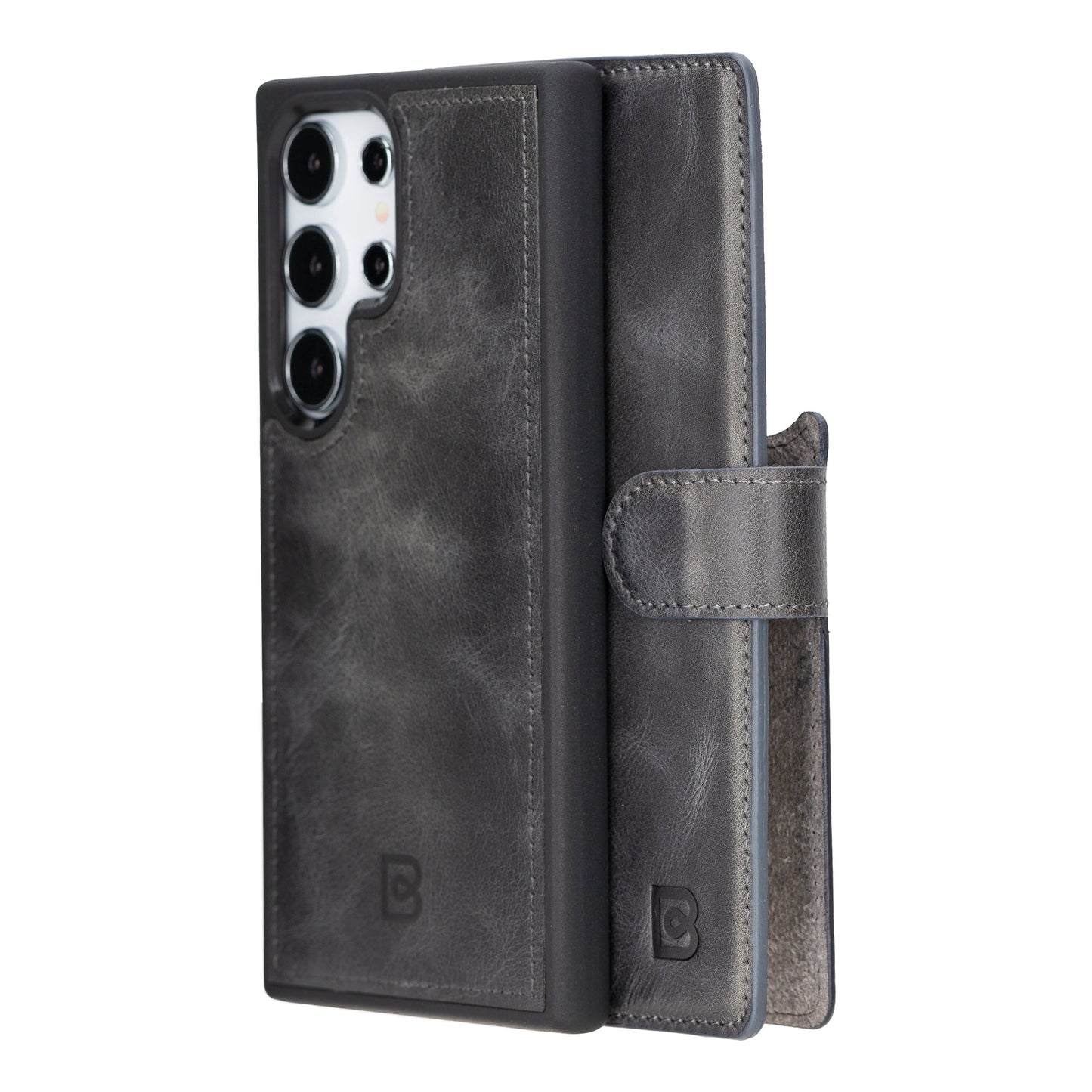 Bouletta Magic Detachable Leather Wallet Case for Samsung Galaxy S24 Galaxy S24 Ultra Gray