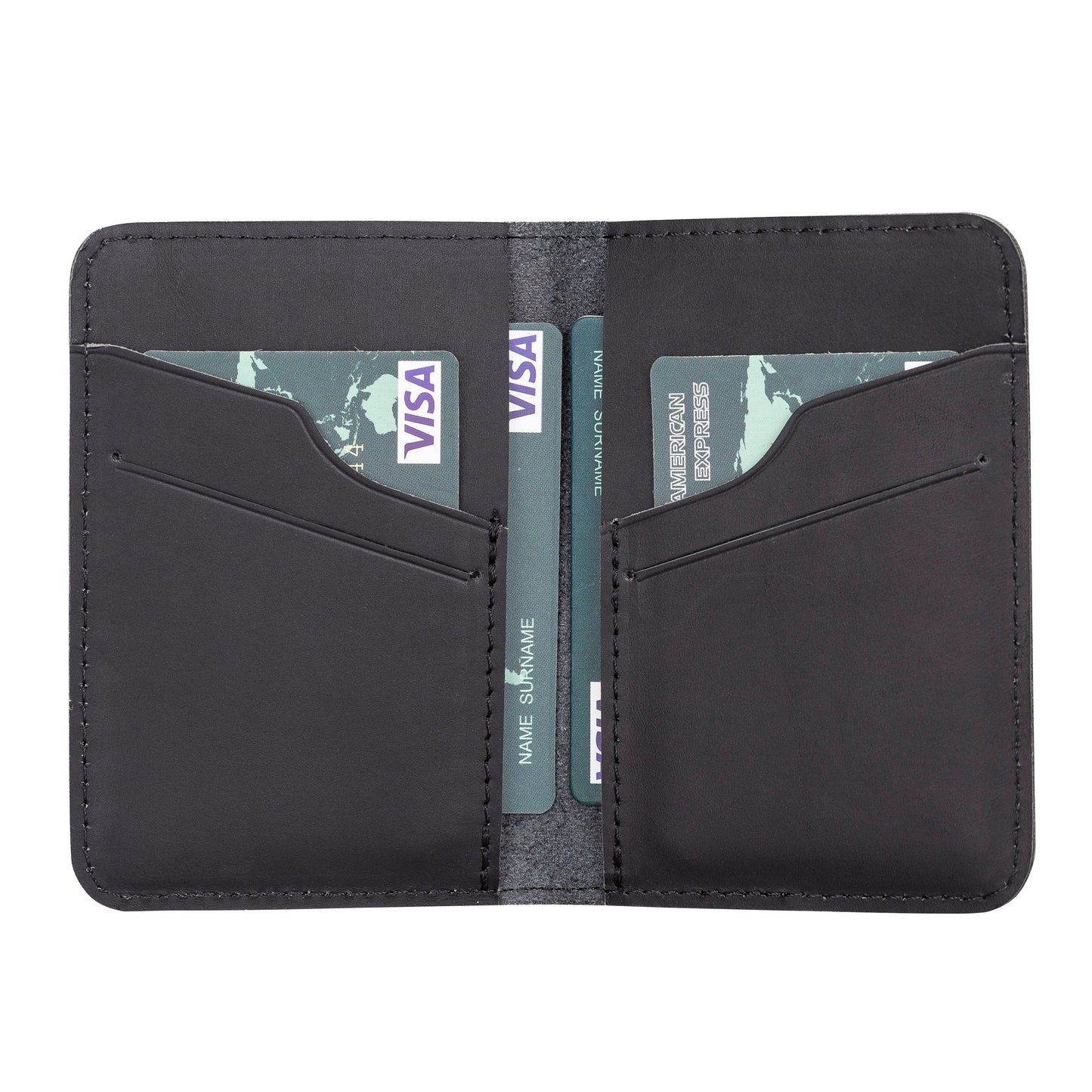 UnBranded Enrico Leather Card Holder Dark Coal