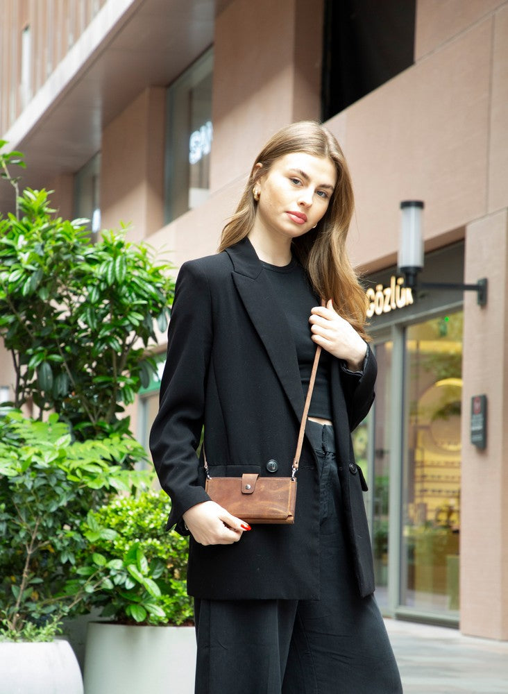 Bayelon Nexora Strap Leather Wallet for Modern Women