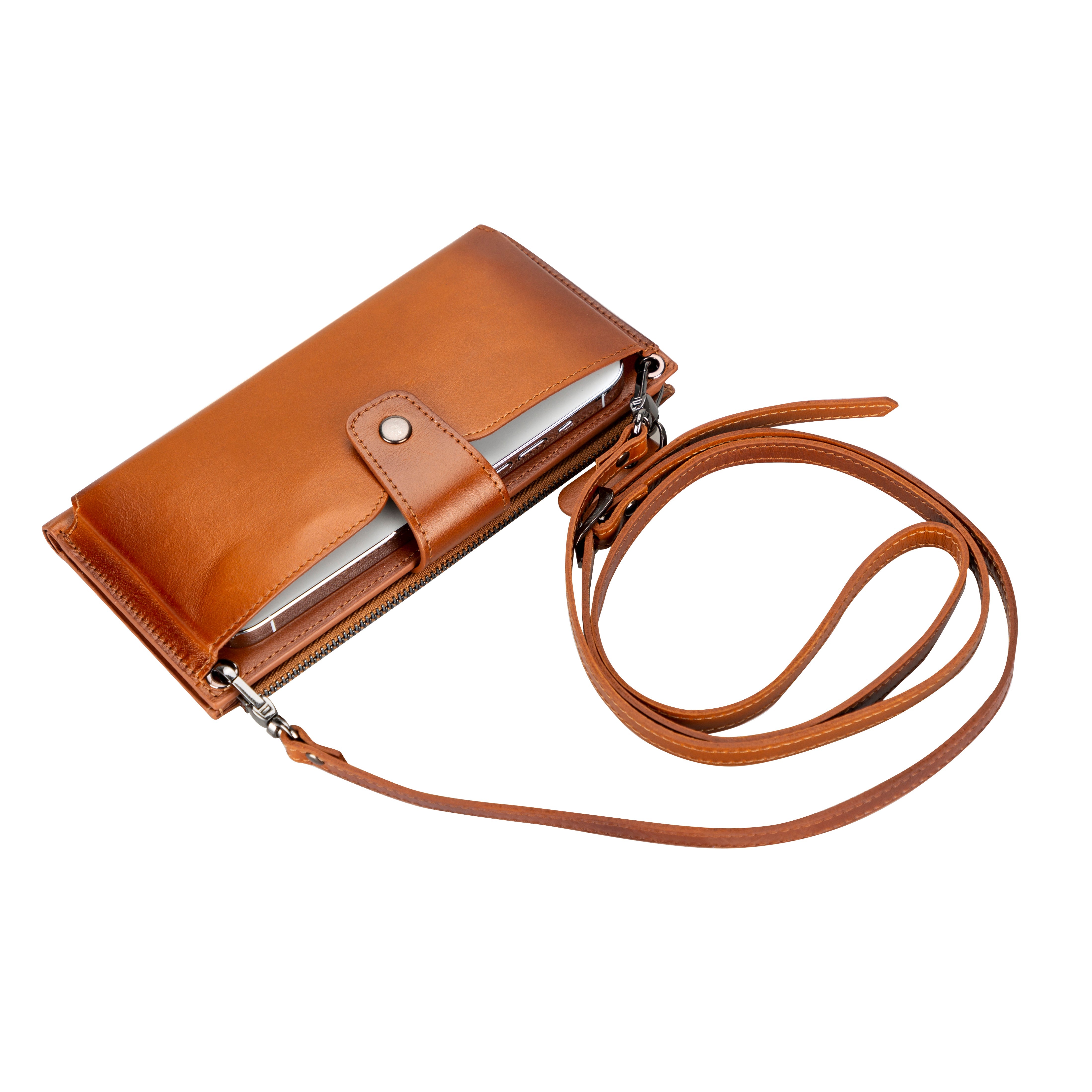 Bayelon Lozan Strap Leather Wallet for Modern Women Tan