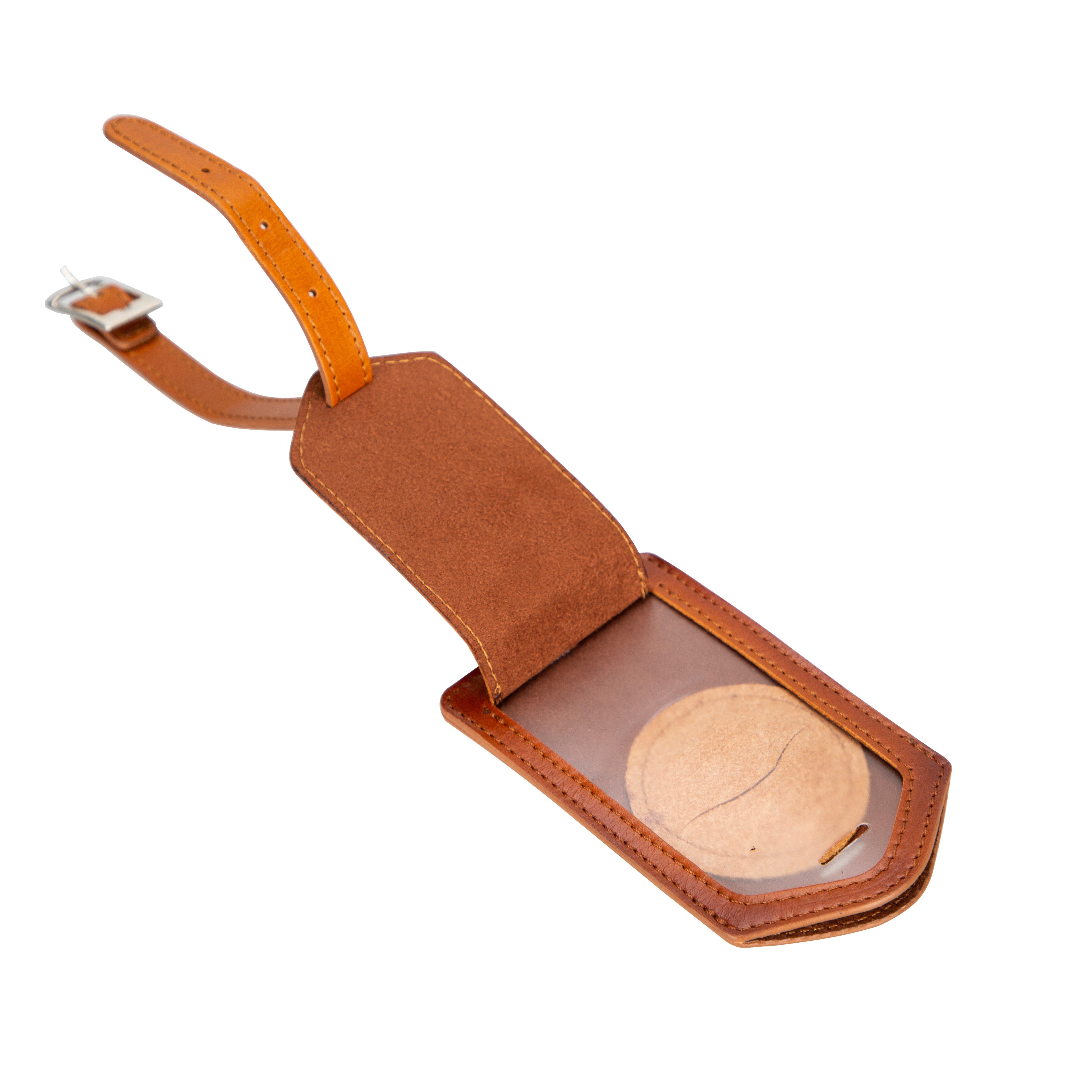 Bayelon Fluento Leather Luggage Tag with AirTag Integration
