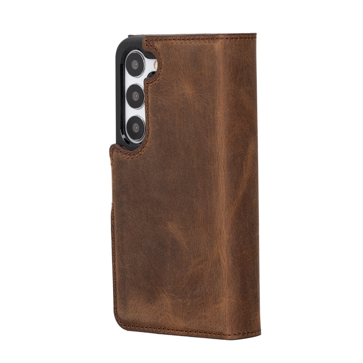 Samsung Galaxy S24 Trifold Detachable Leather Wallet Case by Bayelon