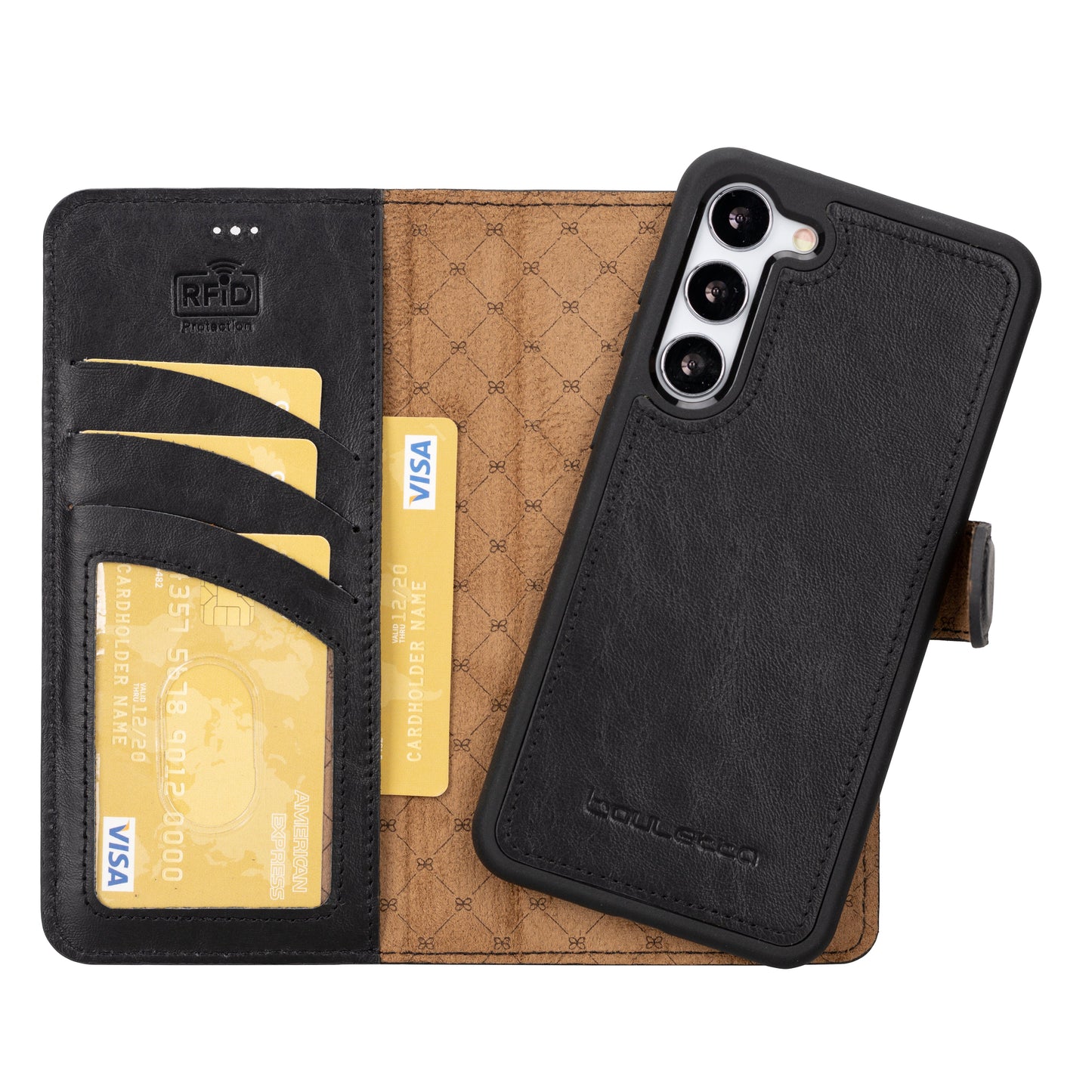 Bouletta Magic Samsung Galaxy S25 Plus Leather Detachable Wallet Case Black