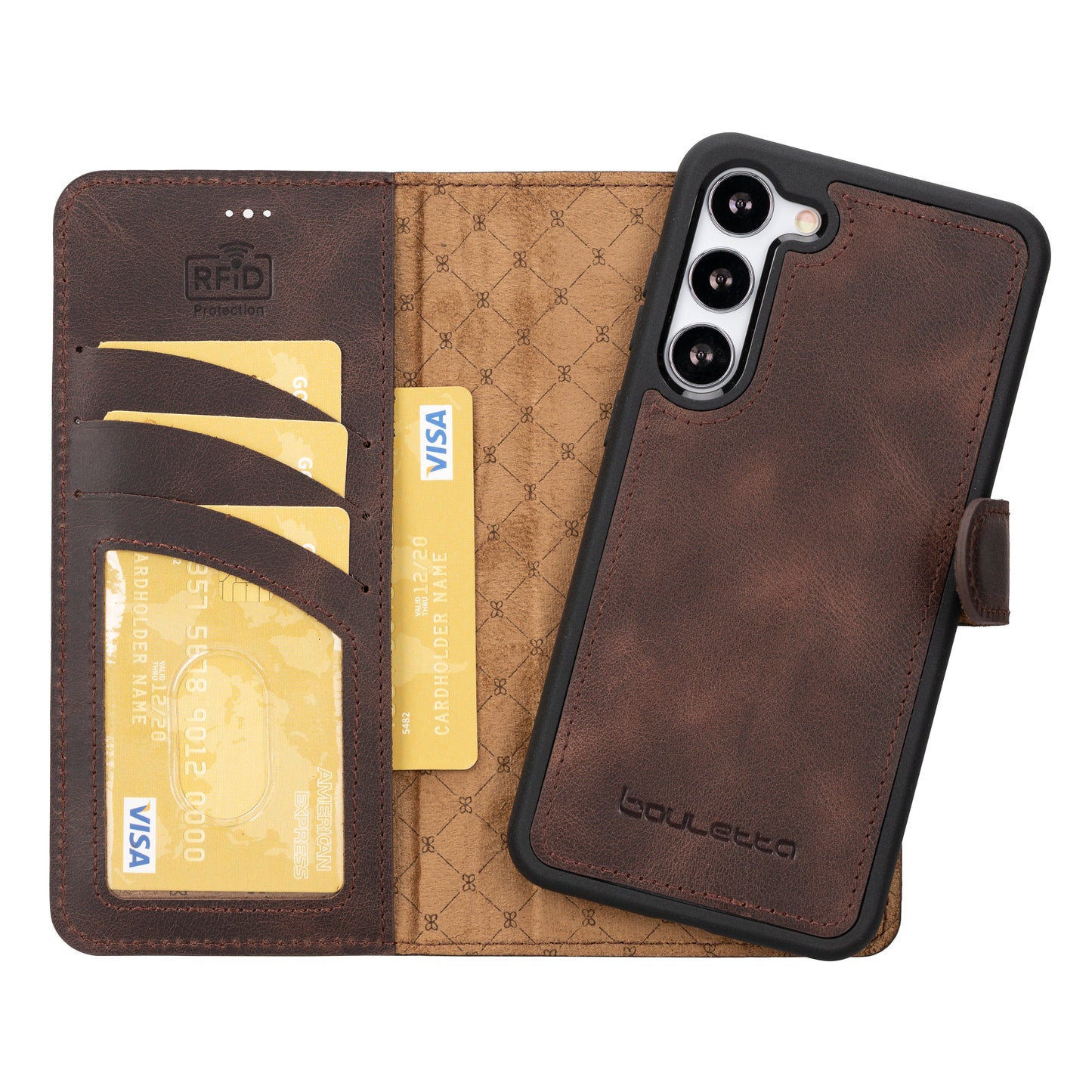 Bouletta Magic Samsung Galaxy S25 Plus Leather Detachable Wallet Case Saddle Brown