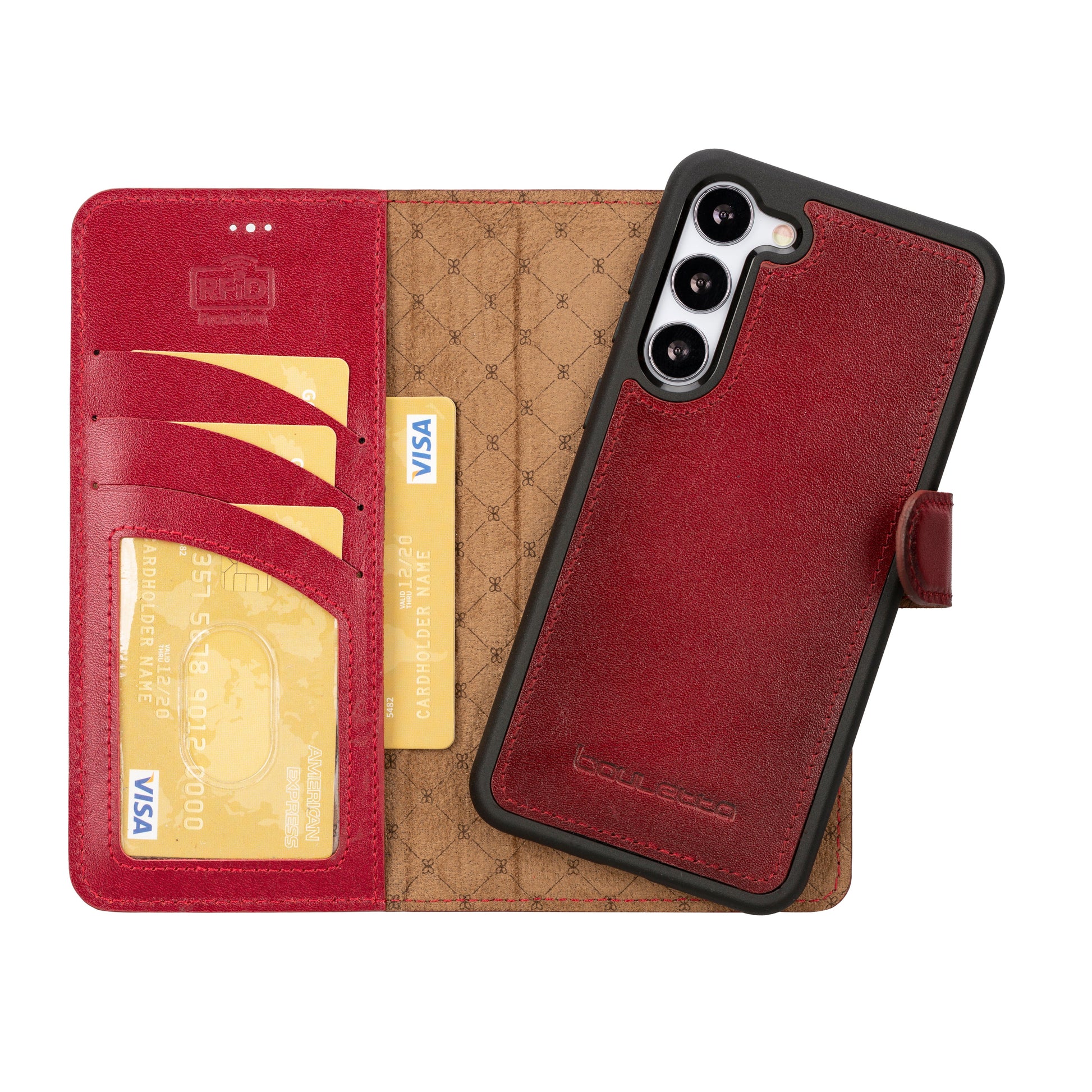 Bouletta Magic Samsung Galaxy S25 Plus Leather Detachable Wallet Case Red