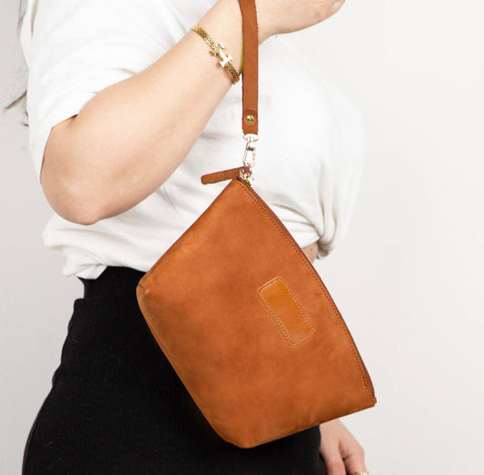 UnBranded Luna Leather Makeup Bag