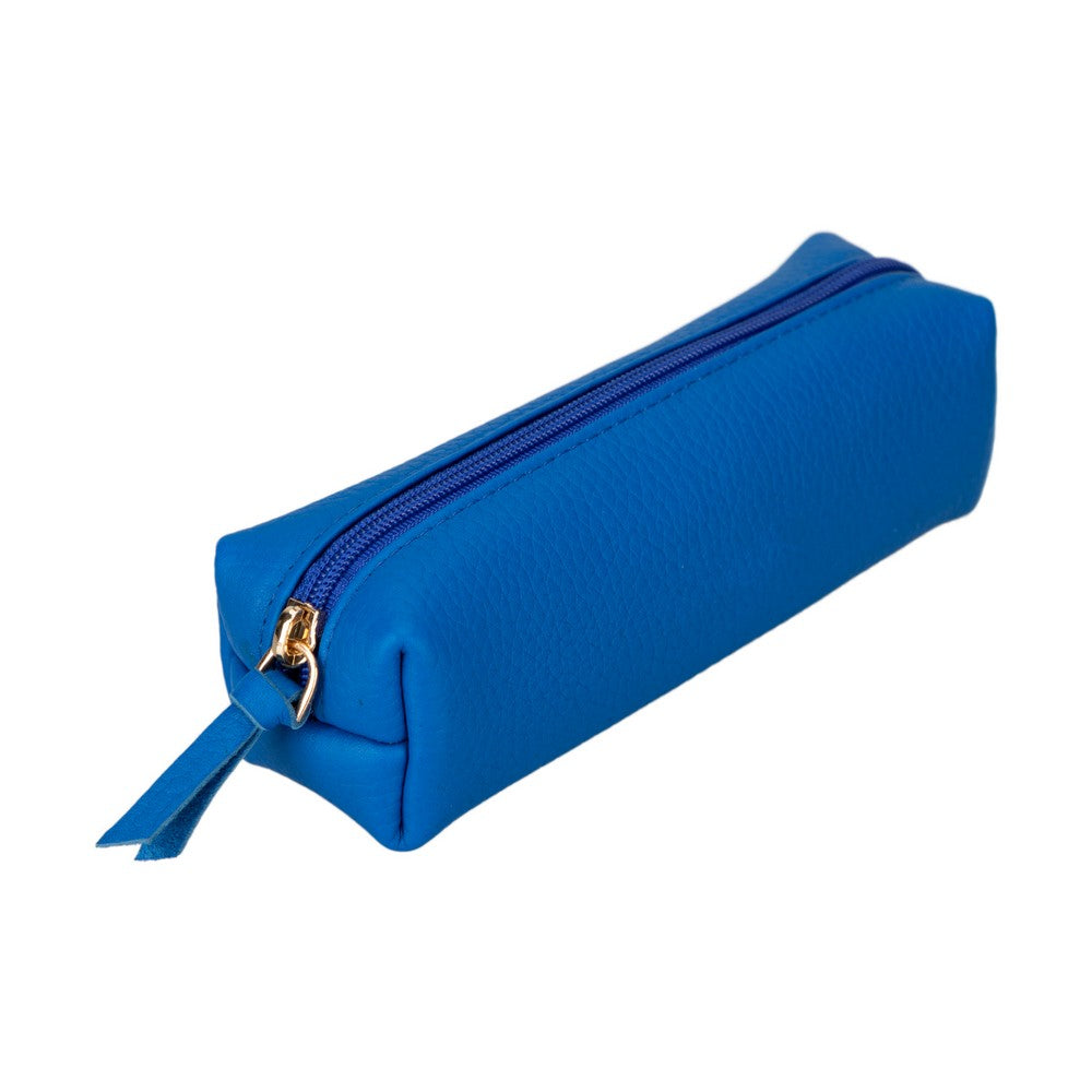 Bayelon Multibox Genuine Leather Pencil Case Azure