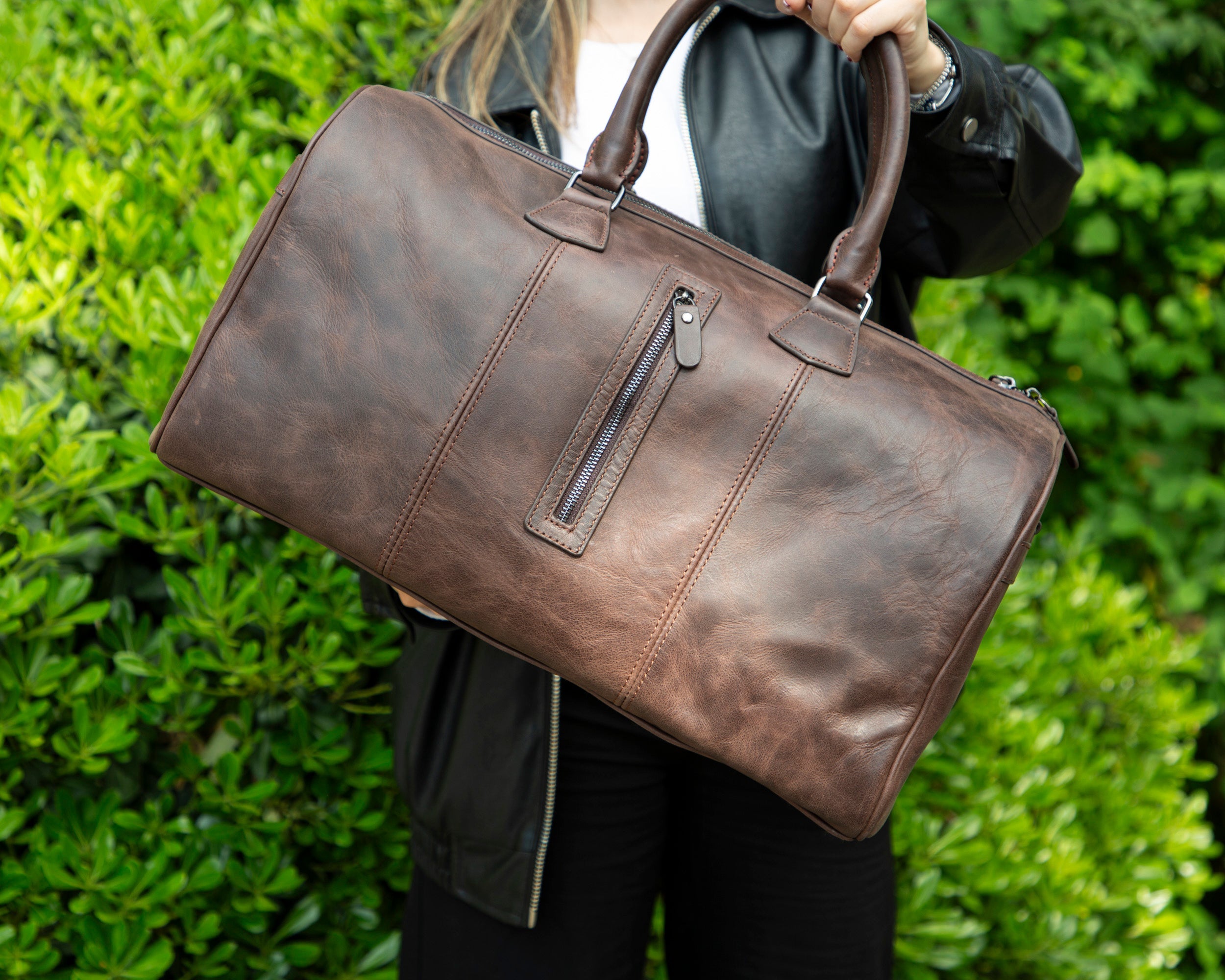 Bayelon Dolly Premium Leather Weekend Duffle Bag