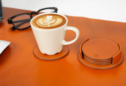 Bouletta Lavion Leather Cup Coaster Set