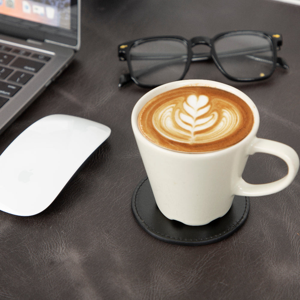 Bouletta Lavion Leather Cup Coaster Set