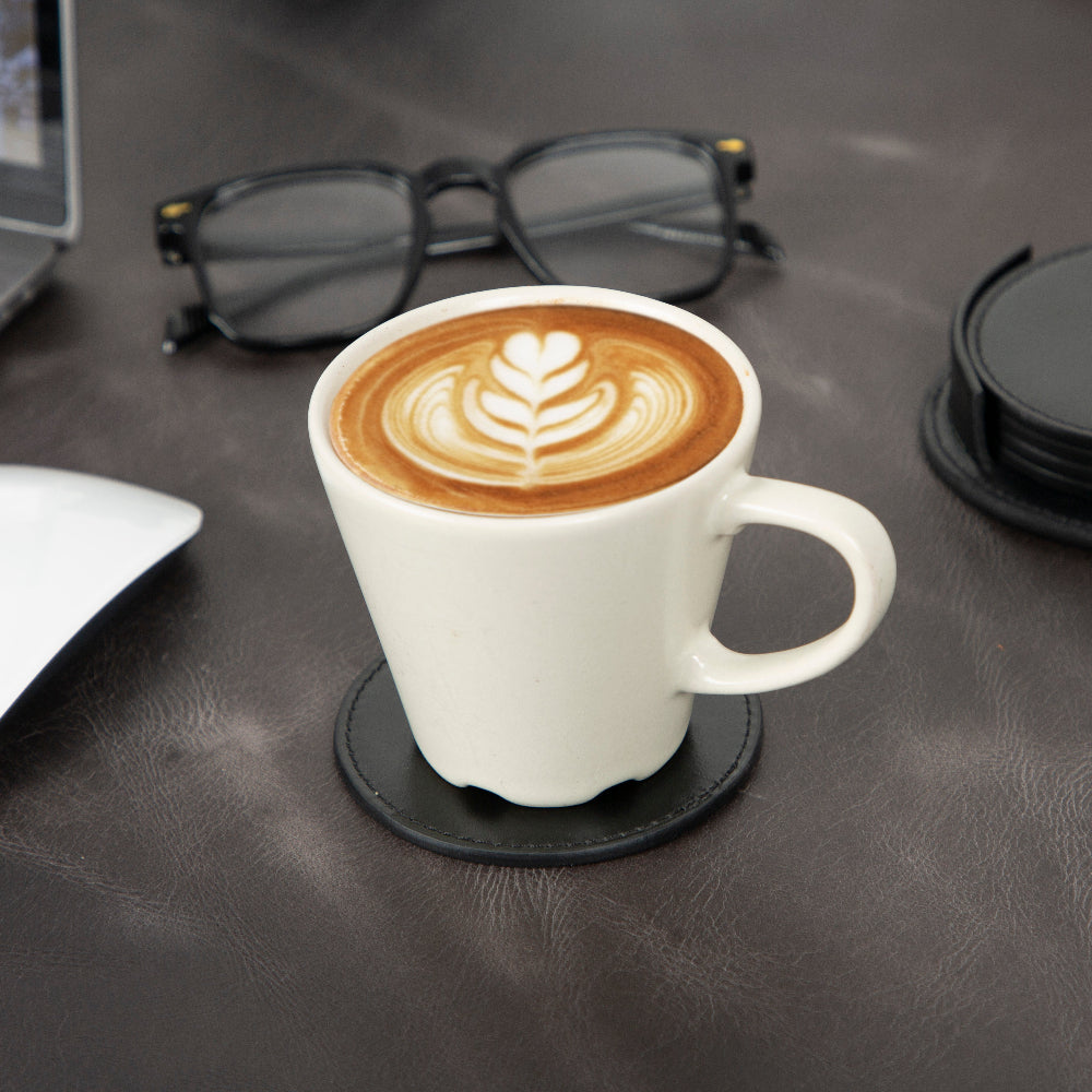 Bouletta Lavion Leather Cup Coaster Set