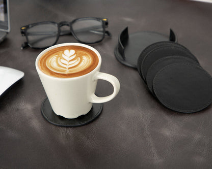 Bouletta Lavion Leather Cup Coaster Set
