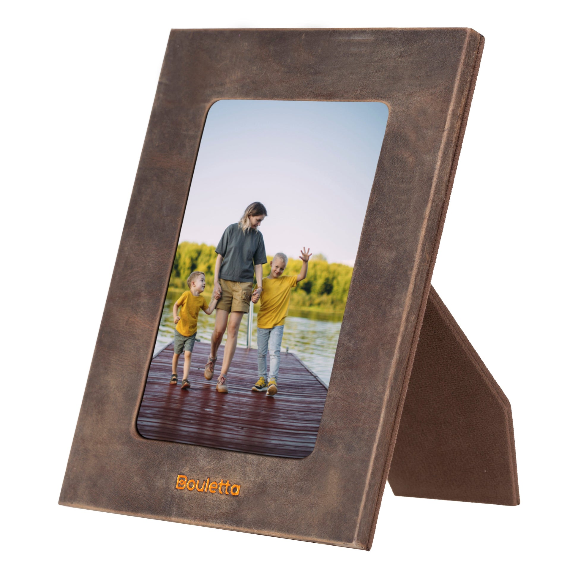 Bouletta Glowix Handcrafted Leather Photo Frame Coffee