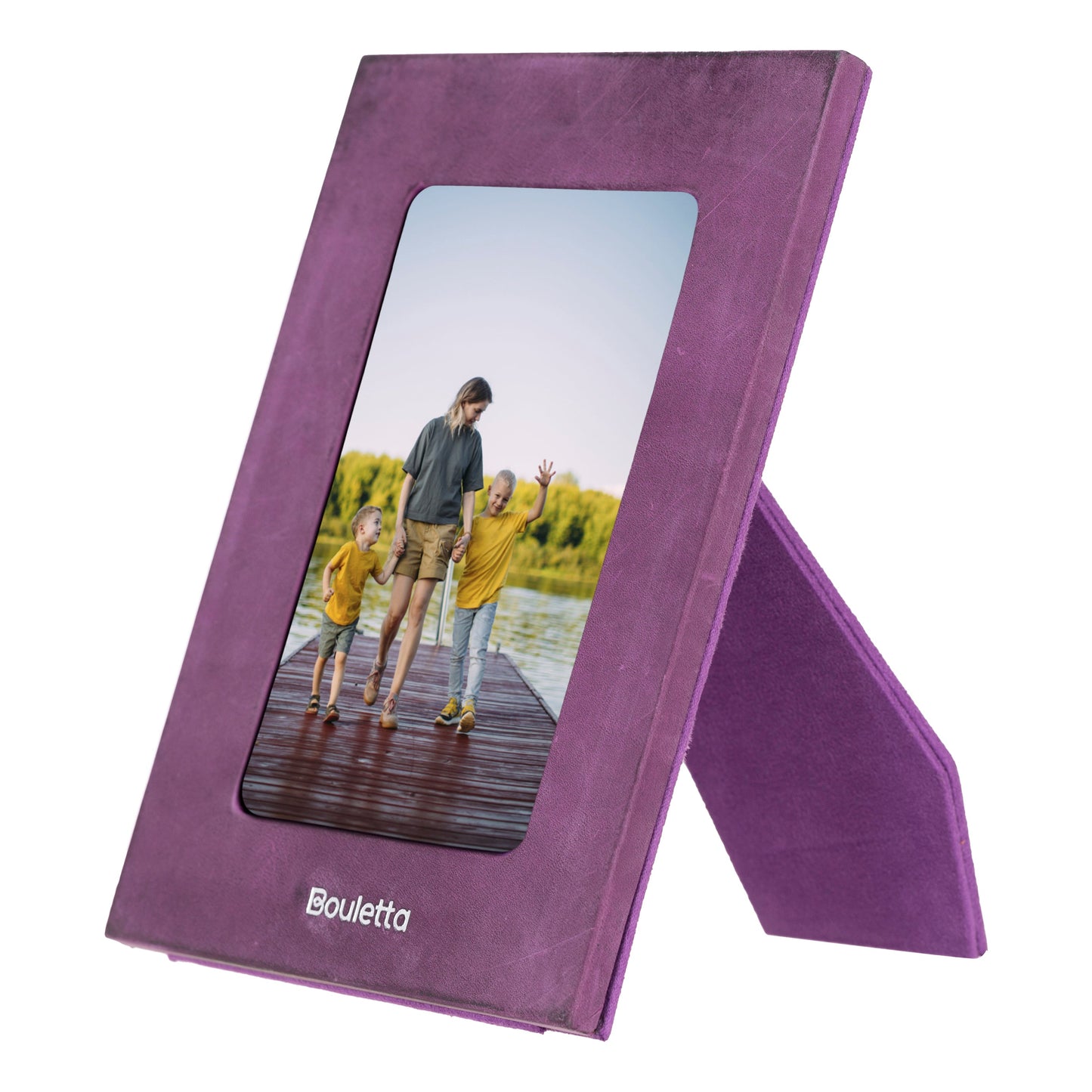 Bouletta Glowix Handcrafted Leather Photo Frame Purple