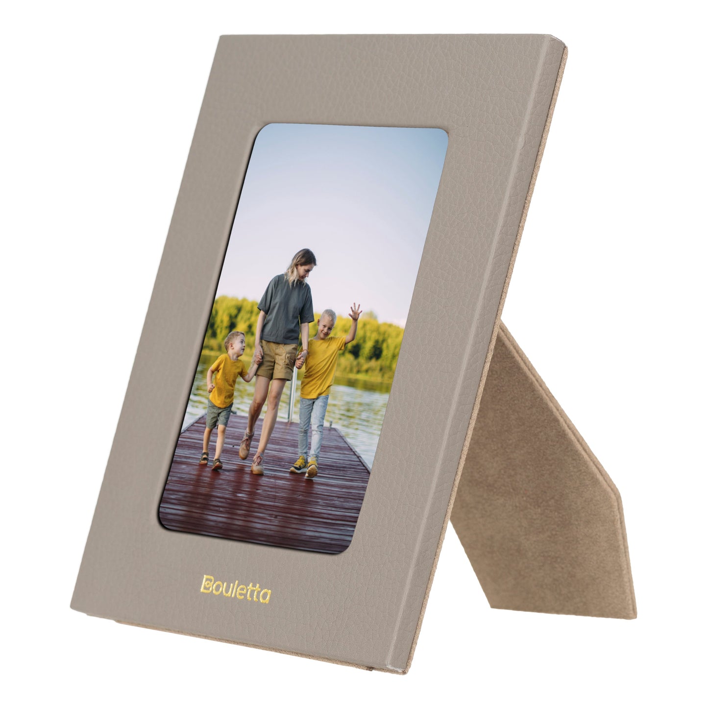 Bouletta Glowix Handcrafted Leather Photo Frame Sandy Brown