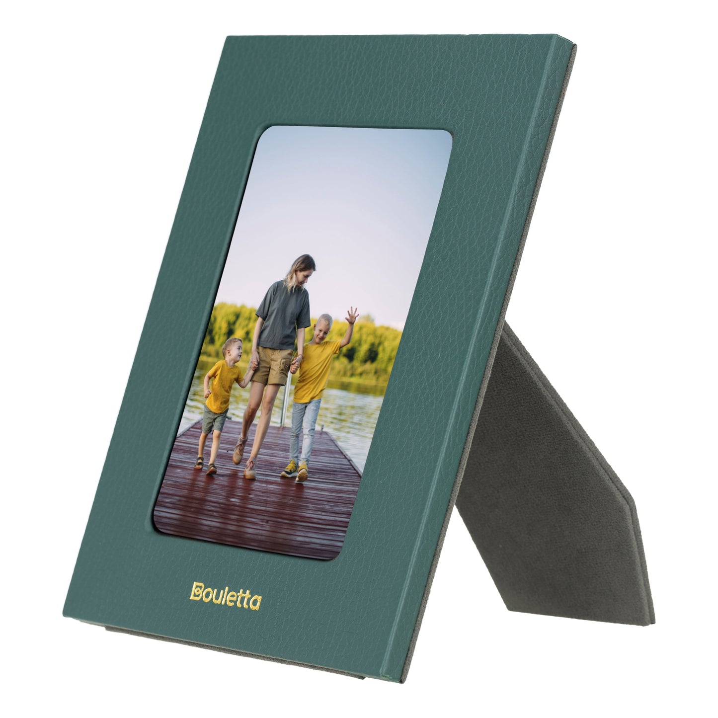 Bouletta Glowix Handcrafted Leather Photo Frame Dark Green