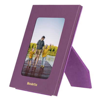 Bouletta Glowix Handcrafted Leather Photo Frame Plum