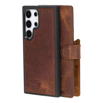 Bouletta Magic Samsung Galaxy S24 Series Detachable Leather Wallet Case - MW Galaxy S24 Ultra Saddle Brown