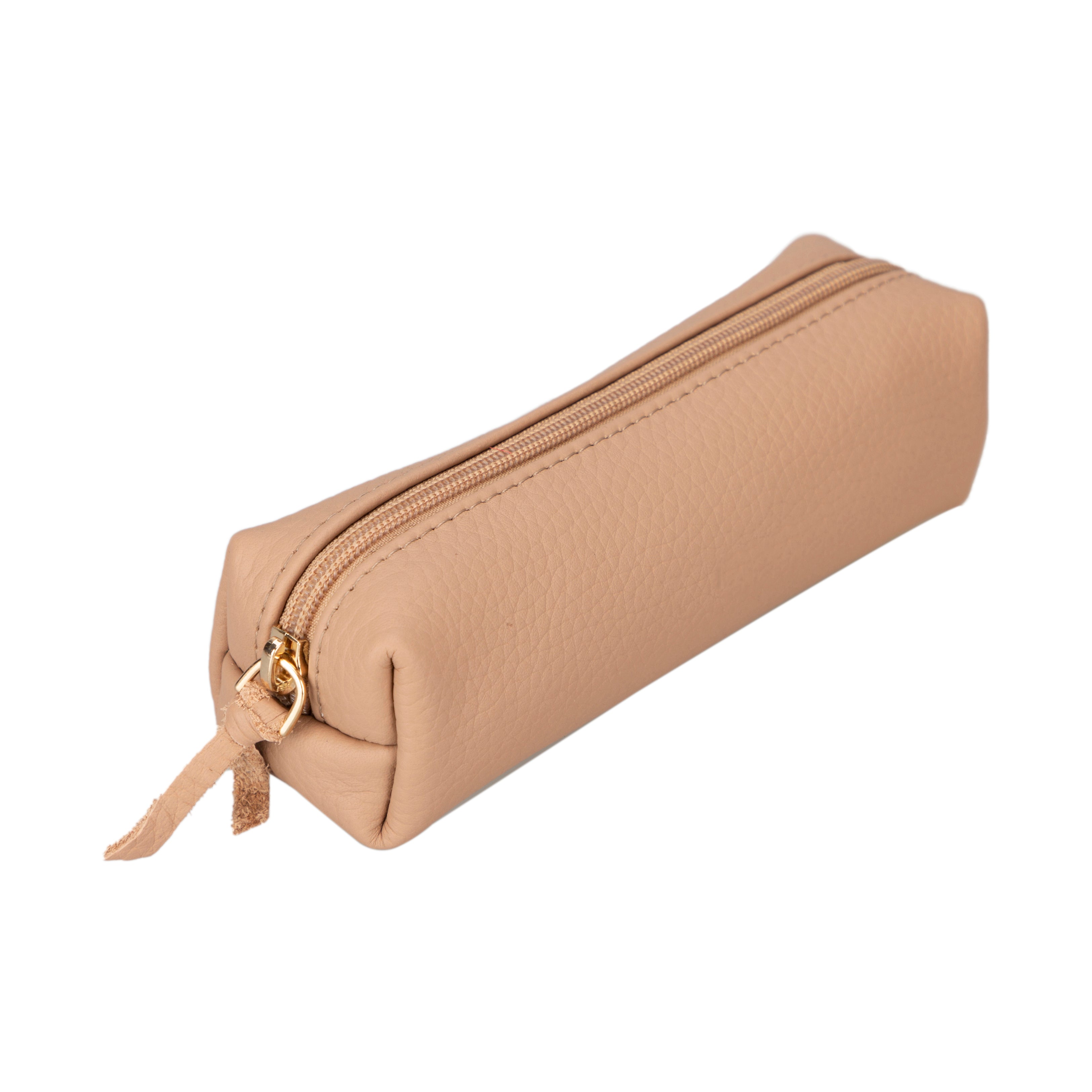 Bayelon Multibox Genuine Leather Pencil Case Light Peach Puff