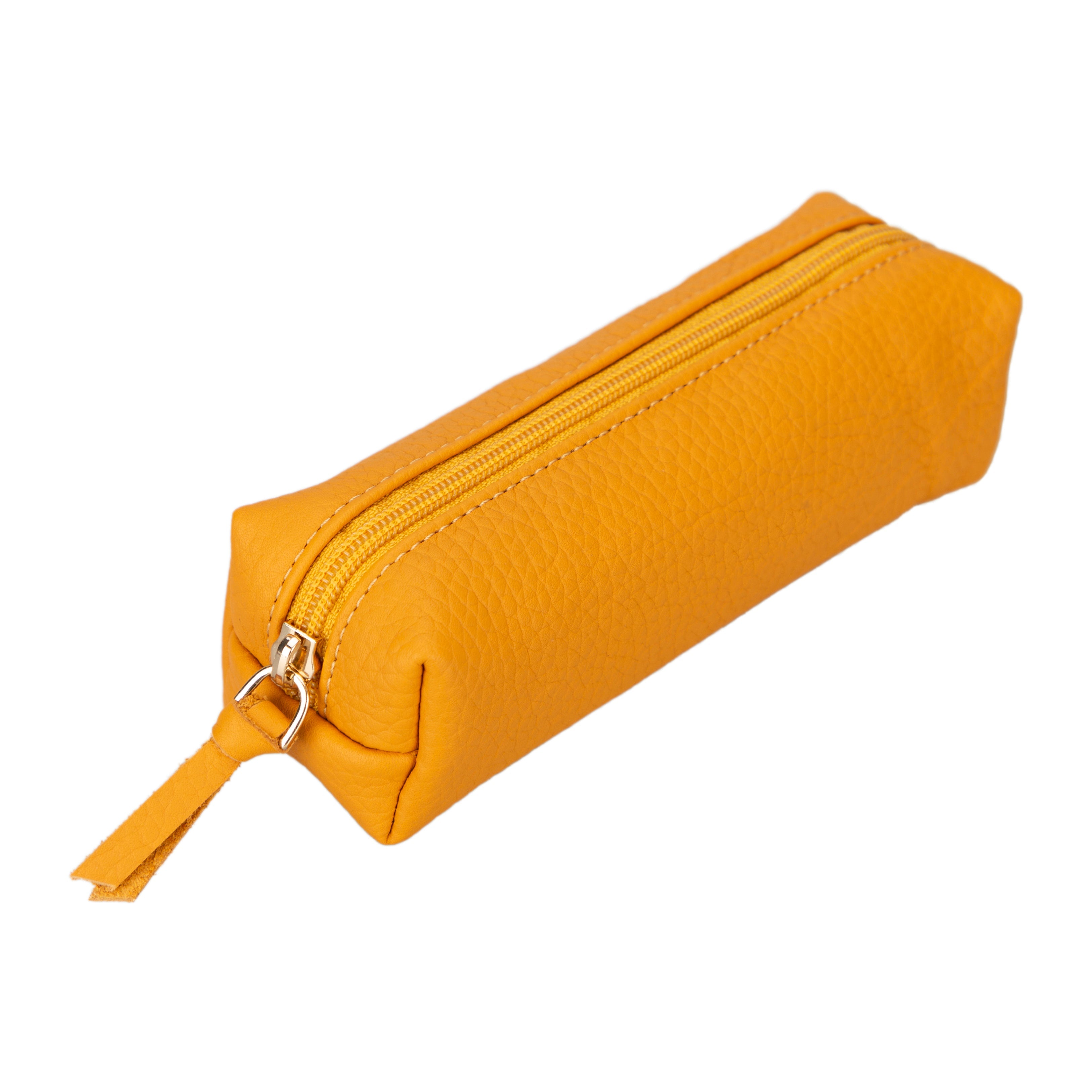Bayelon Multibox Genuine Leather Pencil Case Orange