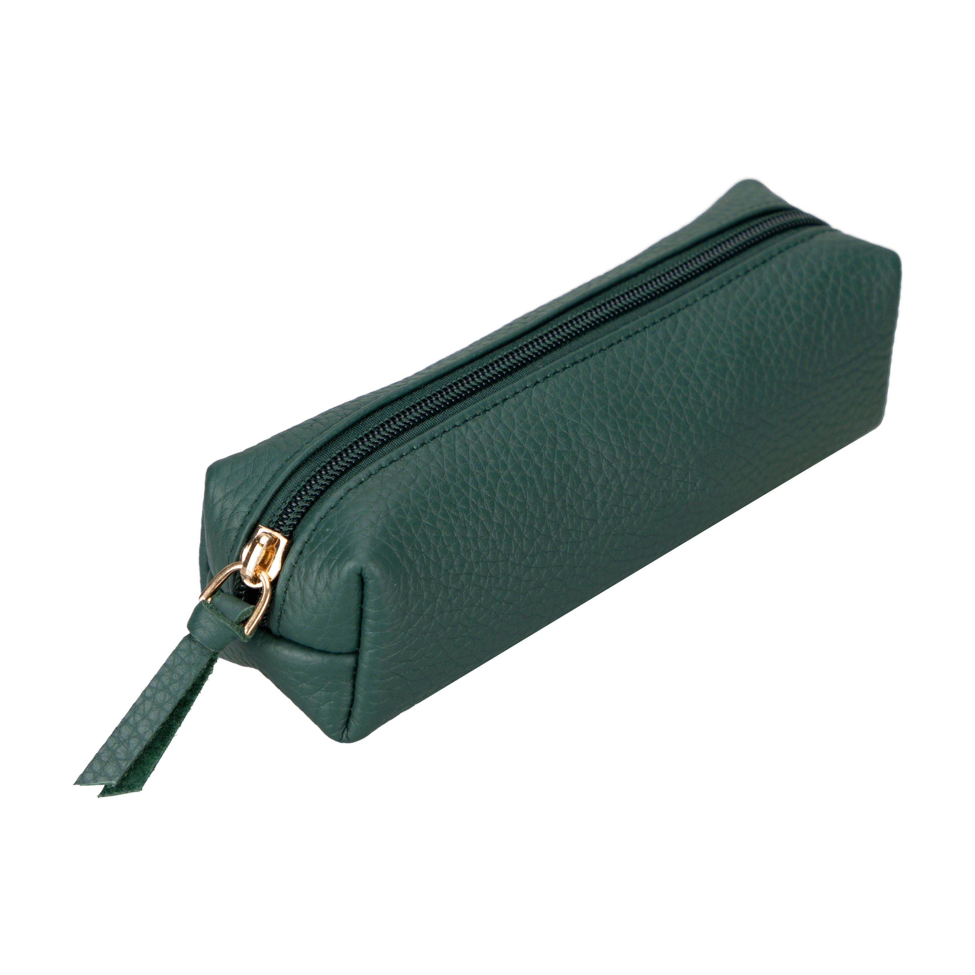Bayelon Multibox Genuine Leather Pencil Case Dark Green