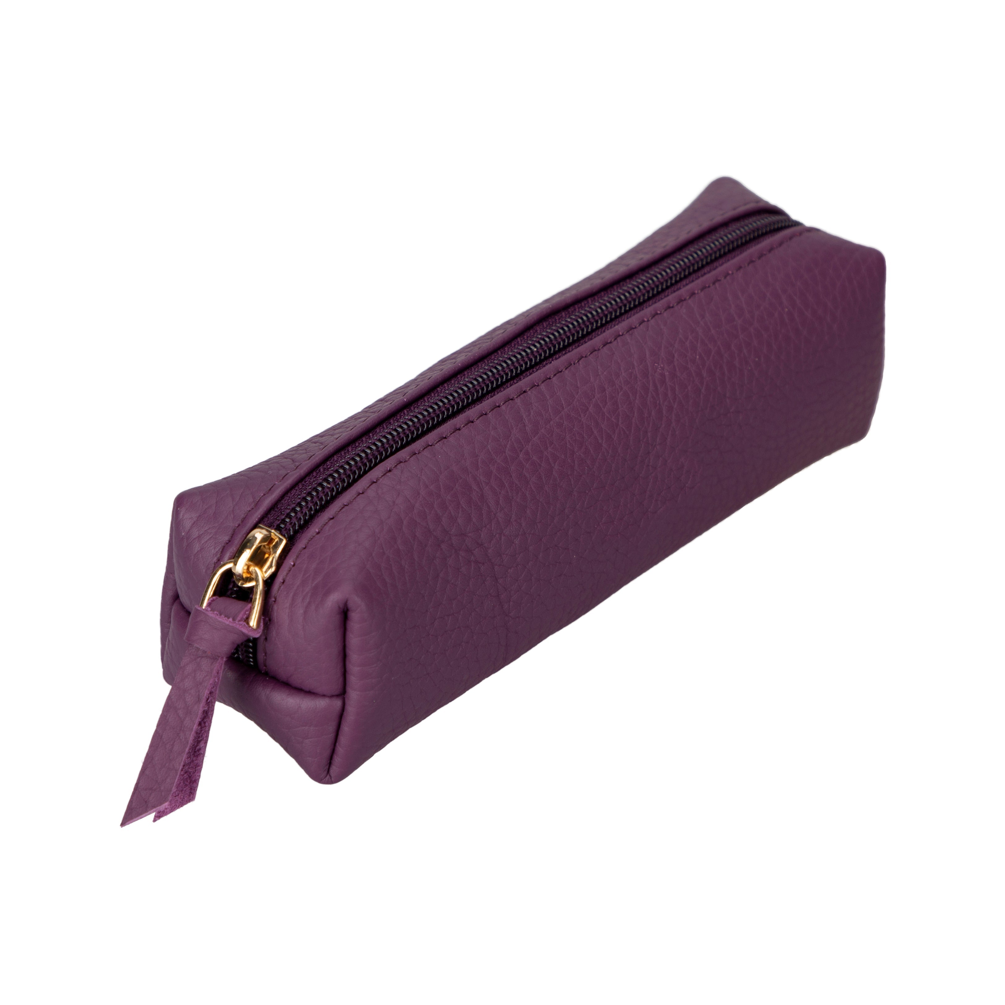 Bayelon Multibox Genuine Leather Pencil Case Plum