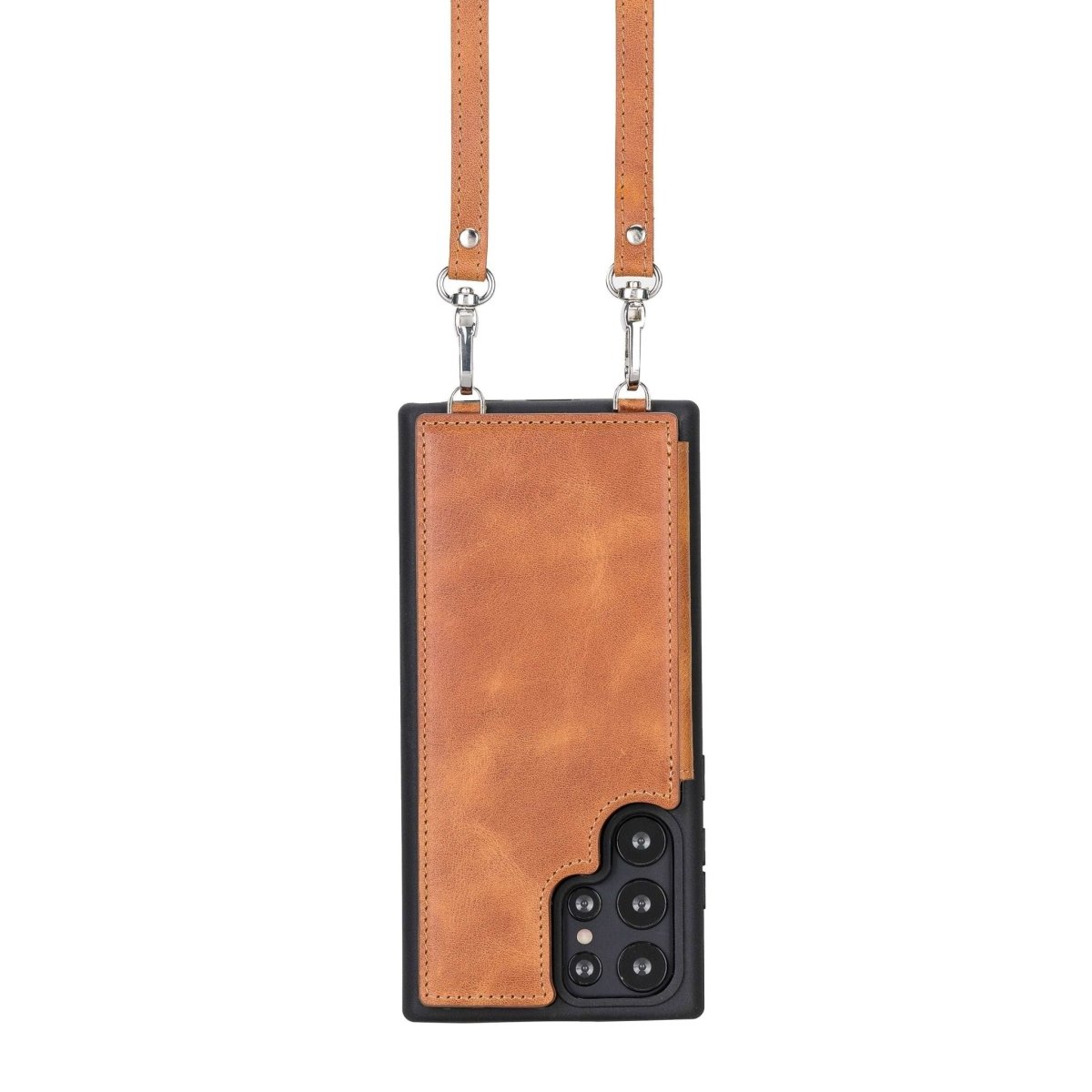 Bayelon Galaxy S24 Ultra Crossbody Leather Wallet Case Vintage Brown