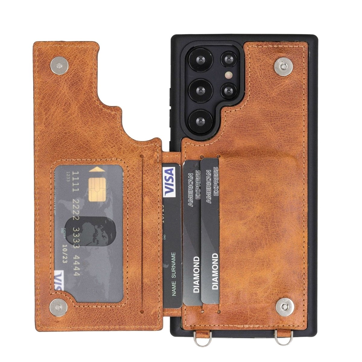 Bayelon Galaxy S24 Ultra Crossbody Leather Wallet Case