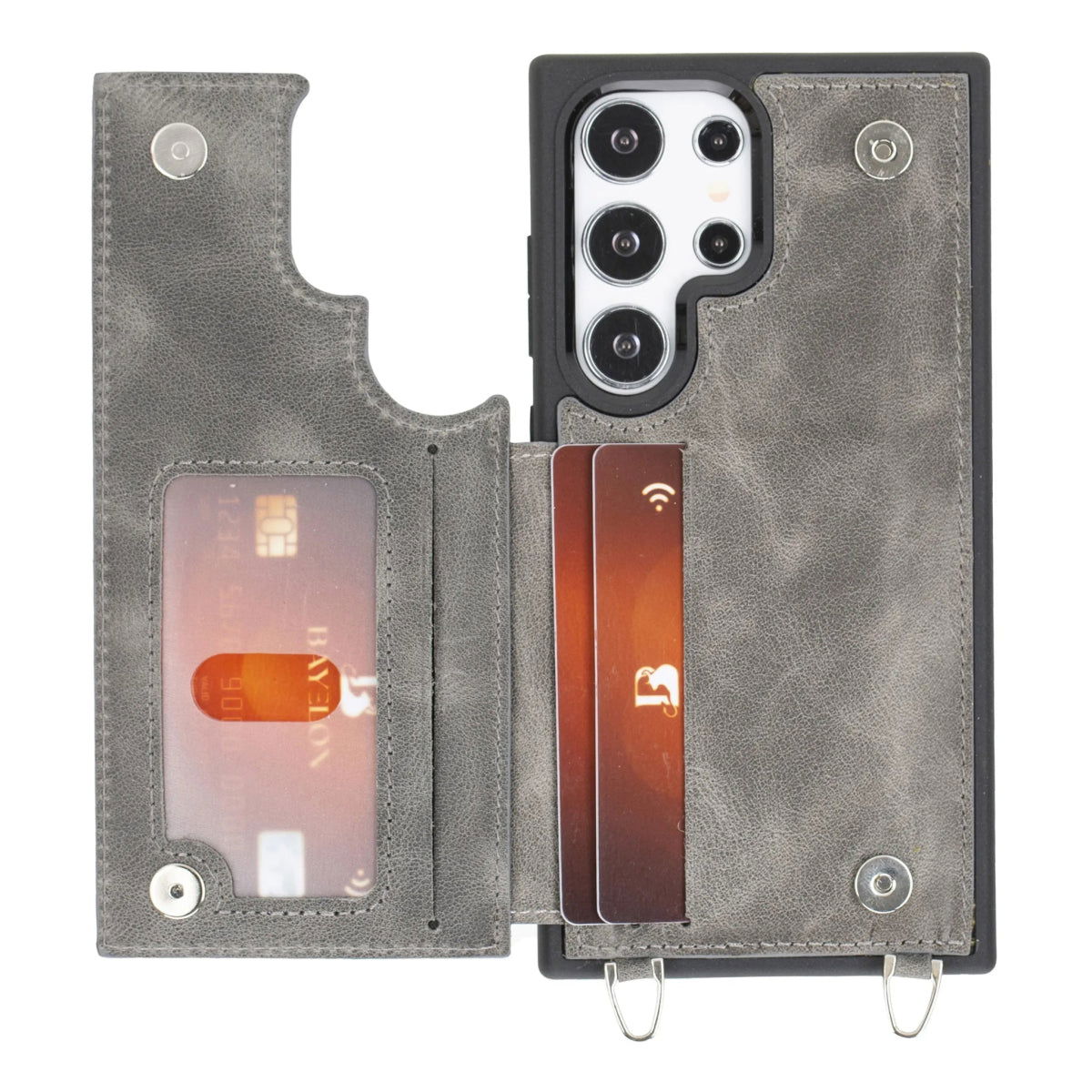 Bayelon Galaxy S24 Ultra Crossbody Leather Wallet Case