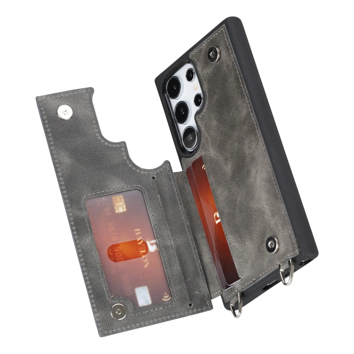 Bayelon Galaxy S24 Ultra Crossbody Leather Wallet Case