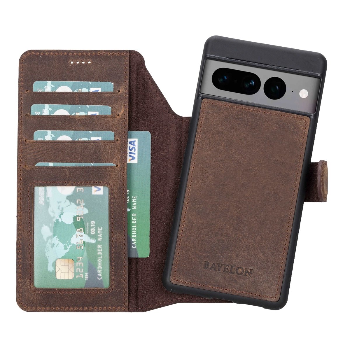 Bayelon Google Pixel 7 Pro Detachable Leather Wallet Case